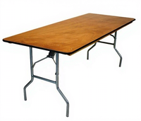 Table de banquet pliante en panneaux de bois modernes pour la maison et l'hôtellerie