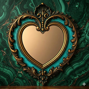 Heart-Shaped Wall Mirror Ornate Carved Decorative Hanging Mirror for <b>Vanity</b> <b>Makeup</b> & Home Decor - Product Image 3
