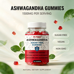 Gomitas de Ashwagandha OEM/ODM, 1500 mg por Porción, Sin Azúcar, Veganas, Sin OMG, Sin Gluten, 60 Unidades - Product Image 3