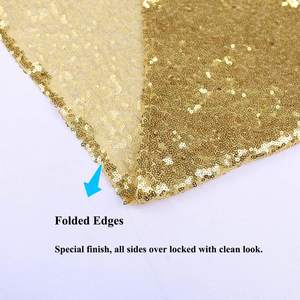 Offres Spéciales élégantes nappes <span class=keywords><strong>de</strong></span> Table rondes personnalisées à paillettes dorées pour fête - Product Image 3