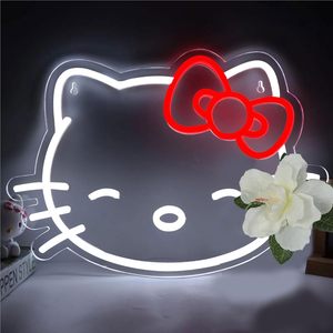 Enseigne néon LED chat mignon, décoration murale pour la maison et les centres commerciaux, étanche IPX3, gradation progressive - Product Image 1