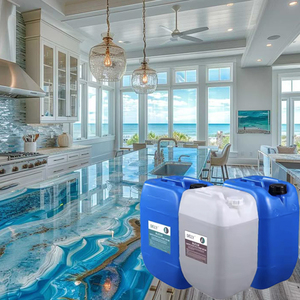 Recubrimiento Epóxico Metálico para Pisos, 100 kg/set, Relación 3:1, Resina Epóxica Autonivelante para Capa Superior de Piso, Recubrimiento Impermeable - Product Image 1