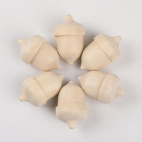 Ornements de Noël en forme de gland, artisanat DIY PAFU, glands en bois non finis, poupée en bois