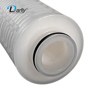 Hangzhou Darlly 131Mm Industrieel Filter Pp Polypropyleen Geplooid 0.2 Membraan Absolute Filterpatronen Voor Water