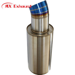 Compatível 2 ''-3.5'' Entrada 5 ''Body Diam Acessórios Do Carro Aço Inoxidável Espelho Polido + Titânio H * KS Silenciador De Escape Silenciador - Product Image 1