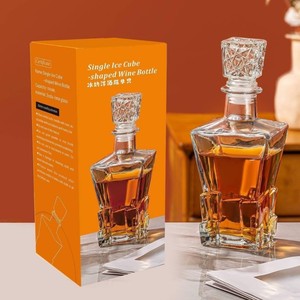 Decanter per <span class=keywords><strong>Whisky</strong></span> in Vetro Quadrato Stile Europeo con Design a Diamante, 1000ml, Tappo Ermetico Portatile per <span class=keywords><strong>Whisky</strong></span> e Vino - Product Image 2