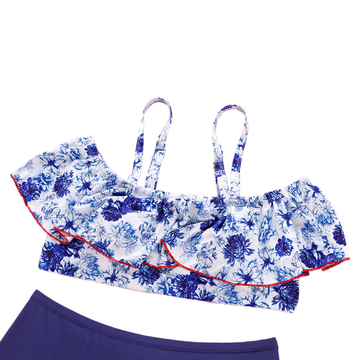 Peony Ruffle-Strap high waist sexy swimwear plus size bikini