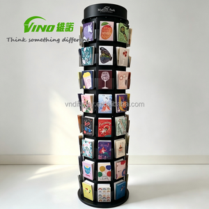 360° Rotating Greeting Card <b>Display</b> <b>Rack</b>, Multi-Pocket Floor Standing Spinner <b>Display</b>, <b>Display</b> Spinner - Product Image 1