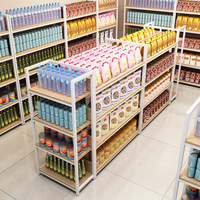 Étagère Réglable pour Supermarché avec Panier Suspendu, Présentoir Commercial pour Épicerie & Pharmacie, Vente au Détail de Marchandises en Métal