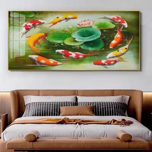 Pintura de Peces Koi de Porcelana de Cristal de Lujo Lucky Koi, Arte Moderno, Cuadros Decorativos para Sala de Estar y Hogar - Product Image 6
