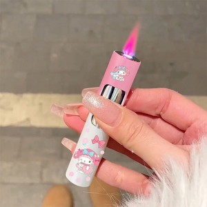Encendedor de llama Rosa Kuromi Hello Kitty patrón de dibujos animados cigarro elegante recarga encendedor de <span class=keywords><strong>gas</strong></span> butano encendedores lindos - Product Image 5