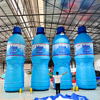 Bouteille d'eau minérale gonflable géante personnalisée, logo imprimé sur tissu Oxford de haute qualité, publicité extérieure, modèle de bouteille gonflable
