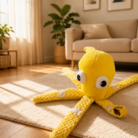 Jouet en peluche pieuvre pour animaux de compagnie - Résistant aux morsures - Fonction de grincement - Parfait pour le jeu interactif et les soins dentaires pour chiens et chats