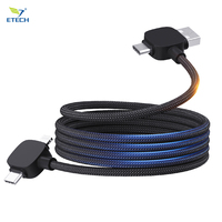 Câble de charge multifonction 4 en 1 - Câble de synchronisation de charge rapide universel USB-C/Micro/Type-C pour tous les appareils - Utilisation en extérieur/intérieur