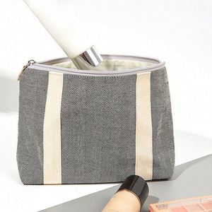กระเป๋าเครื่องสำอางสไตล์ญี่ปุ่นขนาดใหญ่  กระเป๋าผ้าแคนวาสสำหรับใส่เครื่องสำอางในชีวิตประจำวัน  กระเป๋าใส่ของสำหรับเดินทางพร้อมซิป - Product Image 6