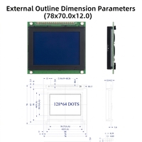 Module LCD graphique HUIJING 128x64 de haute qualité, affichage parallèle 8 bits, technologie COB, nouvelle génération d'affichage STN, rétroéclairage LED