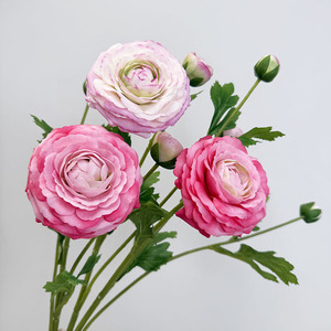 Fleurs artificielles réalistes au toucher naturel, ranunculus, pour la décoration de table à la maison et les arrangements floraux de mariage - Product Image 1