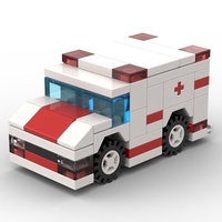 Blocs de construction MOC, camion de pompiers, ambulance, autobus scolaire, véhicule de transport urbain, briques de construction, jouets d'assemblage