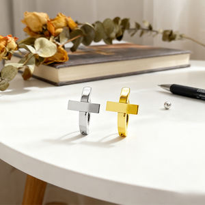 डिय थोक कस्टम टाइटेनियम गहने भेदी G23 इम्प्लांट ग्रेड टाइटेनियम क्रॉस ट्रेंडी पेट बटन - Product Image 1