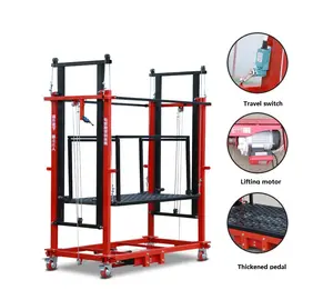 2m-10m Portable Steel Electric Scissor Lift Scaffold Platform 500kg Safe For Construction 110V 220V Battery 24V