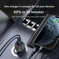 Cargador de Coche de Doble Puerto PD30W QC18W, Carga Rápida USB Tipo C para Teléfono Inteligente y Tableta