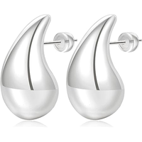 Boucles d'oreilles pendantes dorées massives 18 carats pour femmes, hypoallergéniques, en forme de goutte d'eau
