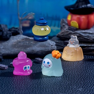 Breloques en résine populaires et écologiques, motifs fantôme, citrouille, chauve-souris, style dessin animé, phosphorescentes pour Halloween, pour coques de téléphone - Product Image 4