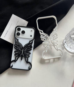 Moda mariposa sin marco ahueca hacia fuera la caja del teléfono para iPhone 11 12 13 14 15 16 17 <span class=keywords><strong>Pro</strong></span> Max transpirable duro PC cubierta Shell 17 <span class=keywords><strong>Air</strong></span> - Product Image 2