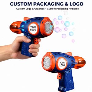 Pistolet à bulles bleu et rouge à motif astronaute, solution 35 ml, jouet sur le thème de l'espace, cadeau d'anniversaire pour enfants, fournisseur en gros - Product Image 5