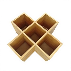 Bamboo Wood <b>Spice</b> Rack Multi Compartment Cross Cabinet Kitchen Desktop Storage For <b>Spice</b> <b>Jars</b> Size M - Product Image 2