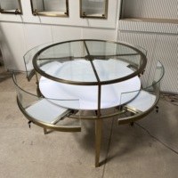 Bijouterie ronde de luxe Vitrine moderne Or Diamant Bijoux Présentoir en verre Comptoir Vitrines de table pour centre commercial