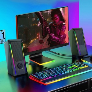 Gaming <b>Speakers</b> RGB Lighting 2.0 Channel <b>USB</b> Powered Desktop Stereo Sound System - Product Image 1