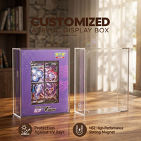 Boîte de rangement en acrylique personnalisée pour Mewtwo V UNION, boîte cadeau protégée contre les UV, épaisseur 5 mm, protection UV, anti-poussière, transparente comme du cristal, aimant N52