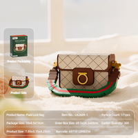 TikTok Viral Mini Diamond-Quilted Clasp Bag Building Block Set-DIY Assembly, Model Display Toy, Hadiah untuk Anak Perempuan
