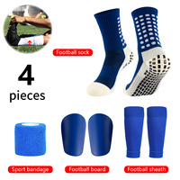 Protège-tibia de football pour adultes Chaussettes de football et mini protège-tibia Ensemble de couvre-jambes Protège-tibia Football pour adultes Chaussettes de sport antidérapantes