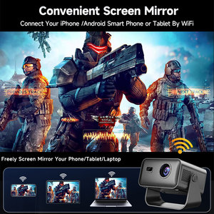 Projecteur Ultra HD 720P avec Correction Automatique de la Distorsion Trapézoïdale, Inclinaison à 360 Degrés, Mise au Point Électrique et Mise en Miroir Mobile pour la Maison et le Bureau - Product Image 4