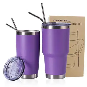 Vendita calda 20oz 30oz verniciato a polvere doppia parete vuoto viaggio Tumblr tazza da caffè tazza isolata bicchiere in acciaio inossidabile