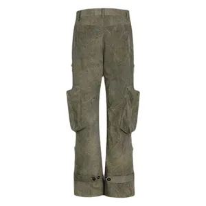 Pantalones acampanados de algodón con cremallera para hombre, pantalón personalizado, informal