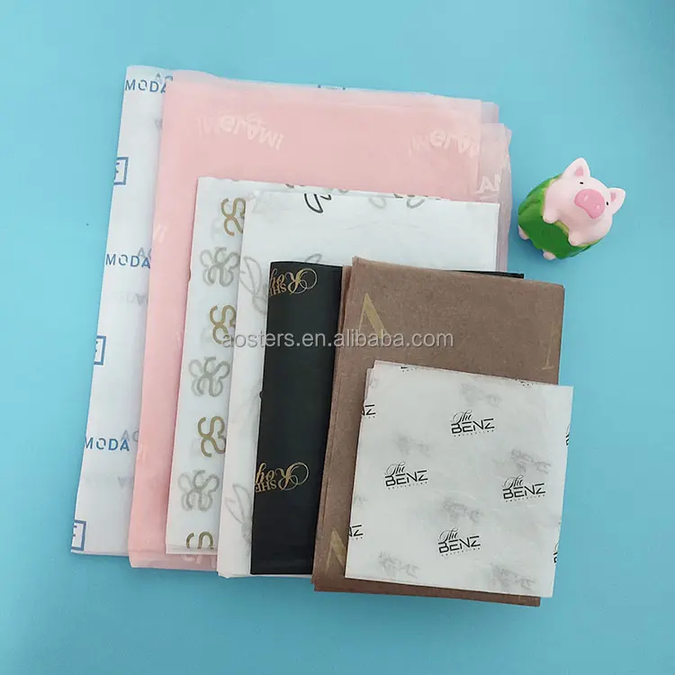 Papel de regalo impreso personalizado Papel de seda personalizado Logotipo de marca impreso personalizado Embalaje de papel de seda para prendas de vestir