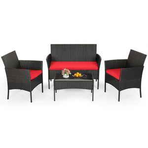 Fauteuil à bascule d'extérieur <span class=keywords><strong>en</strong></span> rotin PE personnalisable à faible MOQ, ensemble de chaises à bascule <span class=keywords><strong>en</strong></span> osier <span class=keywords><strong>pour</strong></span> véranda et jardin - Product Image 4