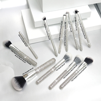 Pinceau de maquillage Gracedo Diamant 12pcs Argent Nouveau Pinceau de maquillage de luxe de bonne qualité Bling Shine Diamond Makeup Brush Set