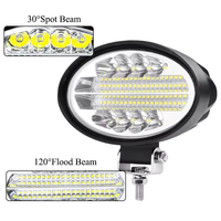 Barre lumineuse de travail LED tout-terrain ovale 5,5 pouces 144W, feux antibrouillard et projecteurs pour tracteur, camion, VTT, UTV, bateau, faisceau large et spot pour la conduite
