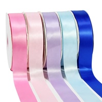 Ruban en satin 100 % polyester pour fleurs éternelles, 3,8 cm, simple face, écologique, 45/91 mètres, pour roses faites à la main et nœuds DIY, vente en gros