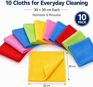 Vente en gros de serviettes en microfibre carrées VANTUR, chiffons de nettoyage pour lavage de voiture, non abrasifs, réutilisables, lavables, écologiques - Product Image 4