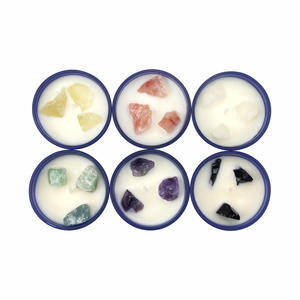 Tarro de cristal azul de etiqueta privada, decoración del hogar, velas perfumadas de cristal, velas de aromaterapia de piedra para regalo, Yoga, cumpleaños - Product Image 4