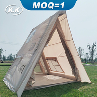 Kawagebo Kamp (KK) 7.7' X 8' Gonflable 5.75 ㎡   Tente de camping Glamping Bell en toile Oxford pour l'extérieur, type Air House