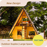 A-Rahmen Dreieckiges Glamping-Zelt Zweistöckige Loft-Villa Wasserdichtes Winddichtes Outdoor-Resort Ferienhaus Campinghaus