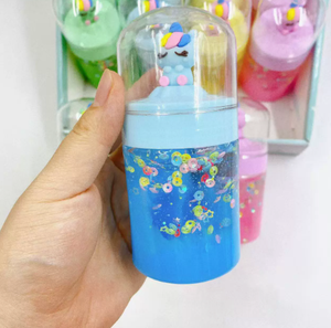 ขวดฟิดเจ็ตยูนิคอร์นสีเขียวพร้อมของเล่นบรรเทาความเครียดแบบเหลวสำหรับเด็ก 2-4 ปีของเล่นบีบพลาสติกสำหรับเด็กผู้ชายและเด็กผู้หญิง - Product Image 2