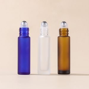 Flacon roll-on brun 10 ml, flacon <span class=keywords><strong>de</strong></span> <span class=keywords><strong>parfum</strong></span> transparent givré, flacon d'huile essentielle en verre bleu avec bouchon en <span class=keywords><strong>bois</strong></span> <span class=keywords><strong>grain</strong></span>é - Product Image 2