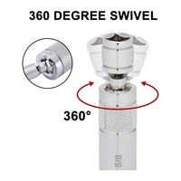Offre Spéciale 6pcs 3/8 "Drive Thin Wall Magnetic Swivel Spark Plug Socket Set 12 Point CR-V Comprend 9/16" 5/8 "13/16" 14mm Sockets